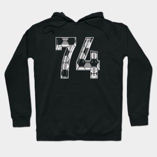 Soccer Number 74 Soccer Jersey #74 Soccer Mom Player Fan Hoodie